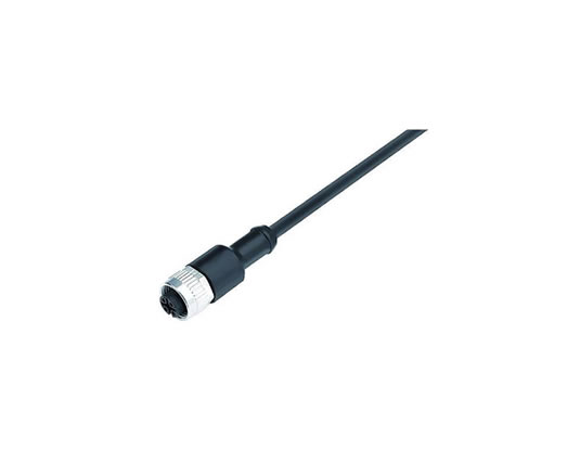 M12 4Pin 電纜連接器、直頭、母頭